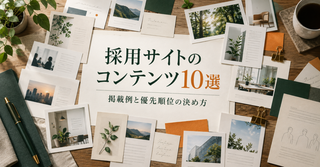 採用サイトのコンテンツ10選。掲載例と優先順位の決め方。